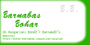 barnabas bohar business card